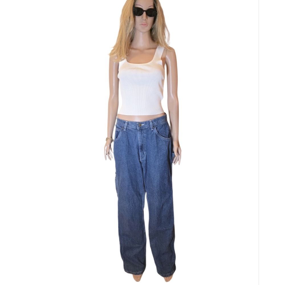 Key Brand Indigo Blue Carpenter Jeans Painter Pants 32"x32" Men's Sizing